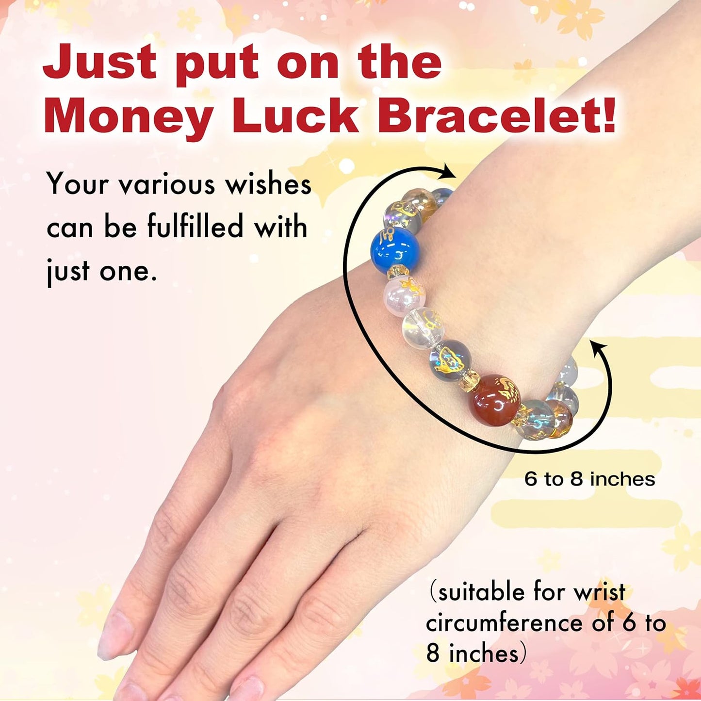 Japan money lucky charms bracelet crystal bracelets feng shui good luck japan traditional design wealth men women unisex stretch